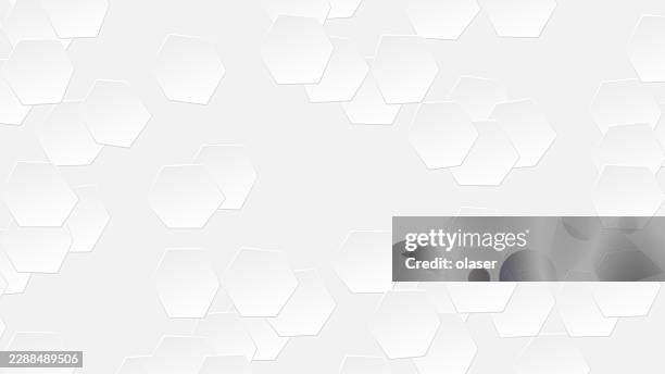 soft white hexagonal pattern on a pale background, with overlapping geometric shapes creating a clean, modern, minimal texture and subtle depth. - white cube stock illustrations