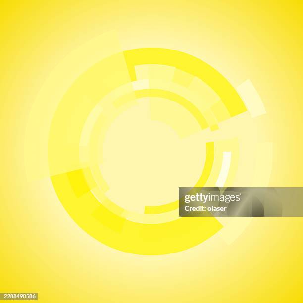 soft yellow background with glowing circular rings and segmented arcs creating a bright, clean, futuristic composition centered in the frame. - bright future stock illustrations