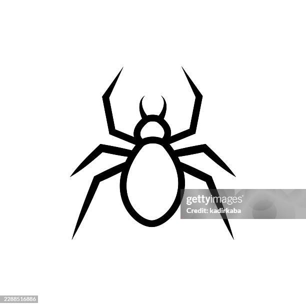 spider line icon - spider vector stock illustrations