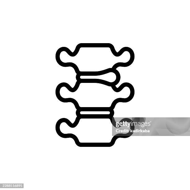 spinal disc herniation line icon - hernia surgery stock illustrations