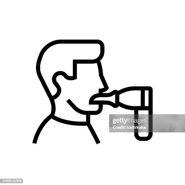 spirometry line icon - breathing problem stock illustrations