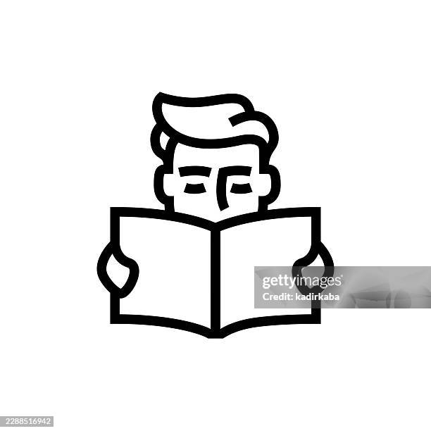 reading line icon - elementary school library stock illustrations