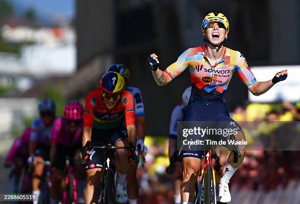 Lorena Wiebes of Netherlands and Team SD Worx - Protime celebrates at finish line as stage winner during the 5th Tour de France Femmes 2026, Stage 1...