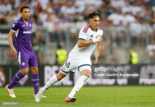 Carlos Espi player of Real Madrid in action during the pre-season friendly match between Real Madrid and Fiorentina at Woerthersee Stadion on August...
