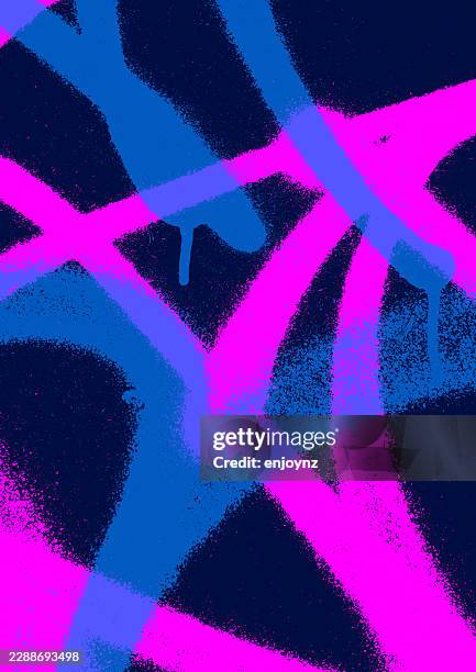 blue and pink messy spray paint background - graffiti wall stock illustrations