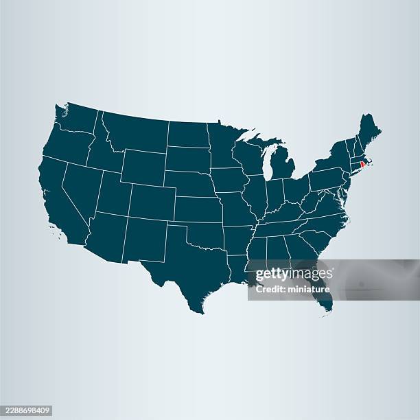 rhode island map - rhode island vector stock illustrations