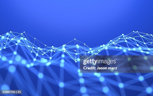 Abstract digital network structure with glowing nodes Abstract digital network structure with glowing nodes