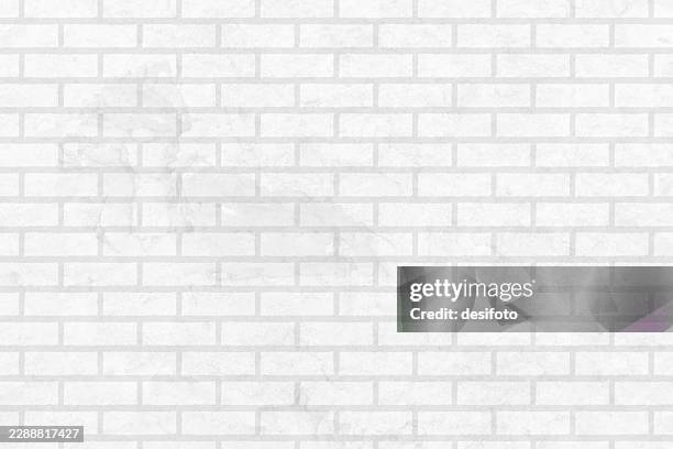 white brickwall vector background plastered whitewashed textured monochrome backdrop with light gray bricks wall and plain blank simple grey masonry joints - stone surface texture stock illustrations