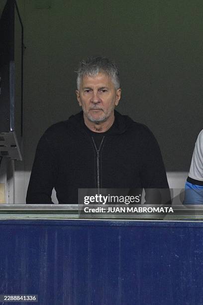 Argentina's forward Lionel Messi's father, Jorge Messi, waits for the start of the 2026 FIFA World Cup South American qualifier football match...