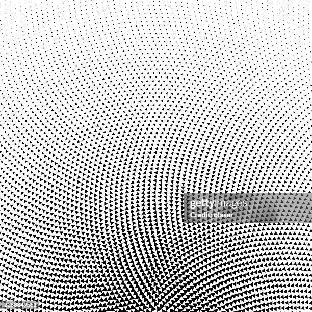 a dense black-and-white geometric pattern of tiny triangular shapes forms a curved wave-like field that thickens toward the bottom, creating a subtle sense of motion and depth. - microphone background stock illustrations