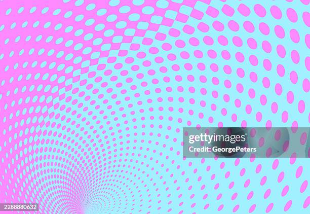 halftone pattern tunnel abstract backgrounds - strange perspective stock illustrations