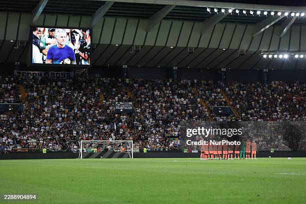Minute of silence is held in memory of Jorge Messi, Leo Messi's father, during the FVG Cup match between Udinese Calcio and Nottingham Forest...