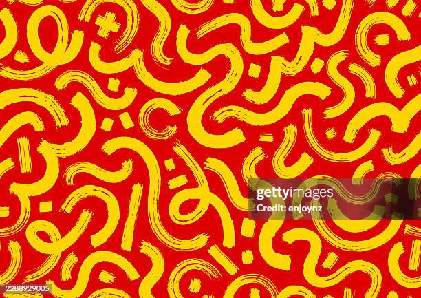 fun spanish painted doodle scribbles wallpaper background - fun shape background stock illustrations