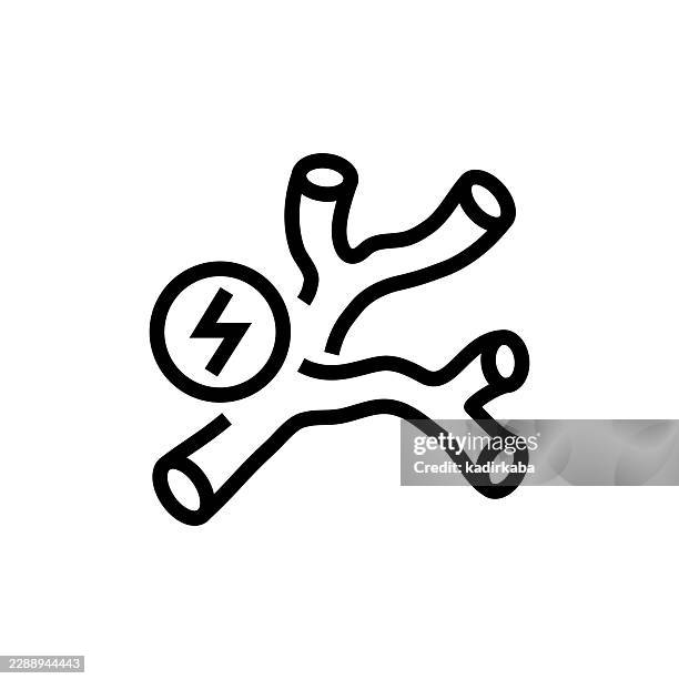 vascular pain line icon - varicose veins stock illustrations