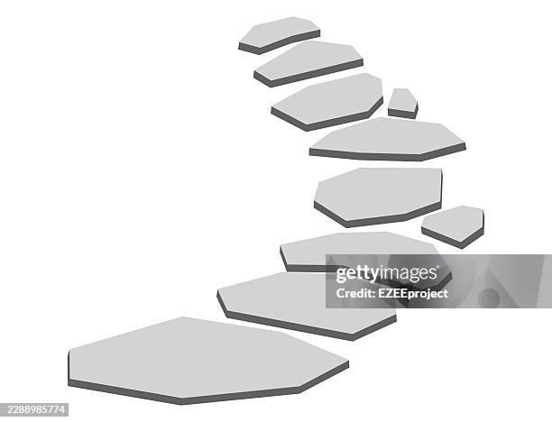 illustration of a stone footpath. garden stone pathway illustration. stone path texture background illustration - paved path stock illustrations