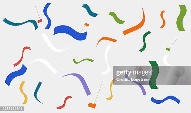 abstract colorful ribbon pattern element background - streamer background stock illustrations