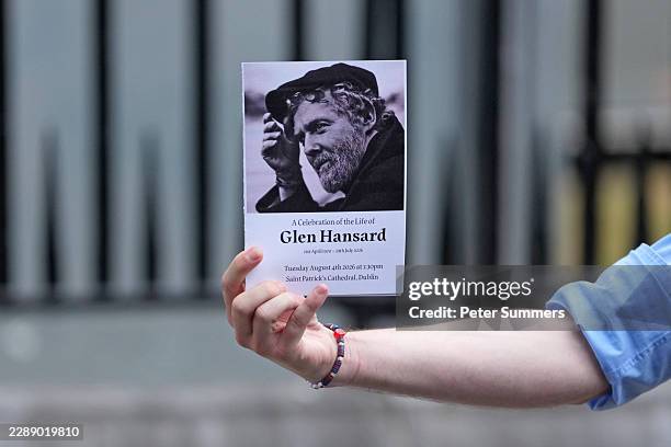 General view of the order of service at the funeral of Glen Hansard at St Patrick's Cathedral on August 04, 2026 in Dublin, Ireland.
