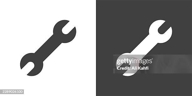 wrench glyph solid icon. solid icon that can be applied anywhere, simple, pixel perfect and modern style. - setting up camera stock illustrations