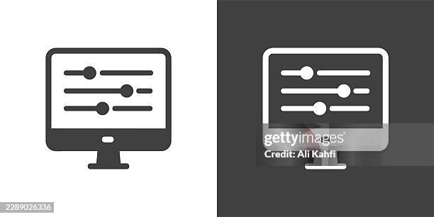 display controls glyph solid icon. solid icon that can be applied anywhere, simple, pixel perfect and modern style. - setting up camera stock illustrations