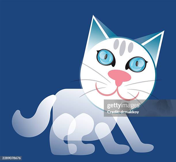 cute white cats - ginger cat stock illustrations