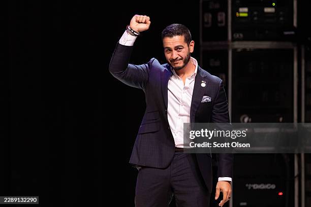 Democratic candidate for U.S. Senate Abdul El-Sayed speaks to supporters at an election-night rally at the Majestic Theatre on August 04, 2026 in...