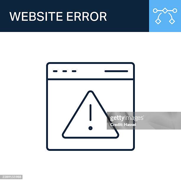 website error line icon - exclamation point editable stroke stock illustrations