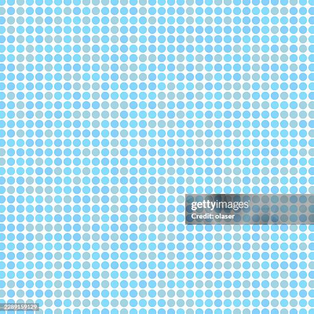 blue and white polka dot pattern arranged in neat rows, forming a clean repeating grid with a light, airy look and subtle variation in dot spacing. - subtle square background stock illustrations