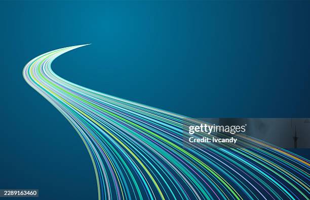 perspective curved flow lines - streamline stock illustrations