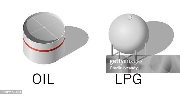 oil and lpg cans - liquefied petroleum gas stock illustrations