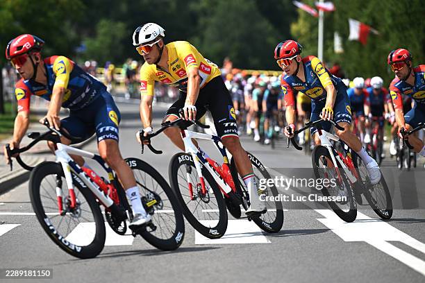 Jonathan Milan of Italy and Team Lidl - Trek - Yellow Leader Jersey competes during the 83rd Tour de Pologne 2026, Stage 3 a 193.5km stage from...