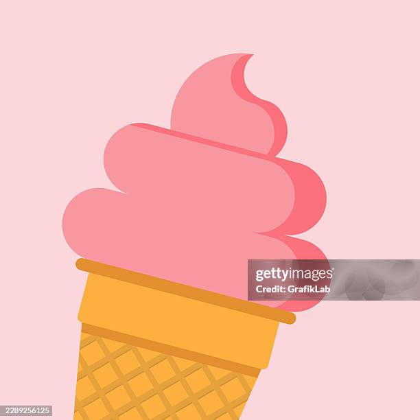 fruit flavored soft ice cream cone - crispy stock illustrations
