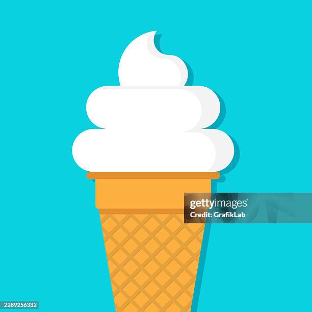 large portion soft ice cream on a crispy cone - crispy stock illustrations