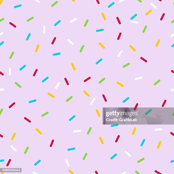 seamless pattern surface containing sweet cake sprinkle particles - baking background stock illustrations