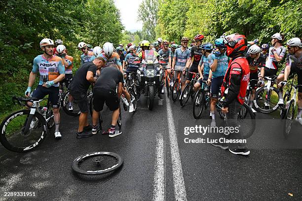 General view of the peloton stopped due the race neutralisation during the 83rd Tour de Pologne 2026, Stage 4 a 176km stage from Zagan to Karpacz...