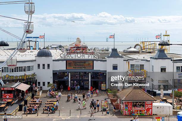 General view of Clacton Pier on August 06, 2026 in Clacton-on-Sea, England. The Clacton by-election is set to take place on August 13, after Reform...