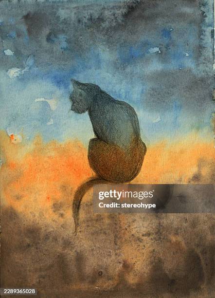 simple cat - cat walking stock illustrations