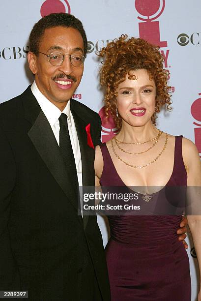 Gregory Hines and Bernadette Peters in the pressroom during the 56th Annual Tony Awards at Radio City Music Hall, New York City. June 2, 2002. Photo...
