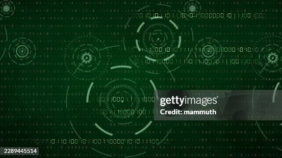 Binary code background, digital data stream, futuristic interface elements, deep green Binary code background, digital data stream, futuristic interface elements, deep green