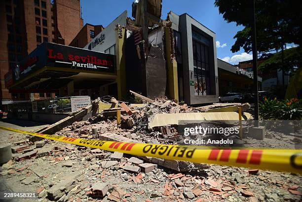 Emergency crews carry out search, rescue and evacuation operations across Cali after a magnitude 7.4 earthquake struck western Colombia, on August...