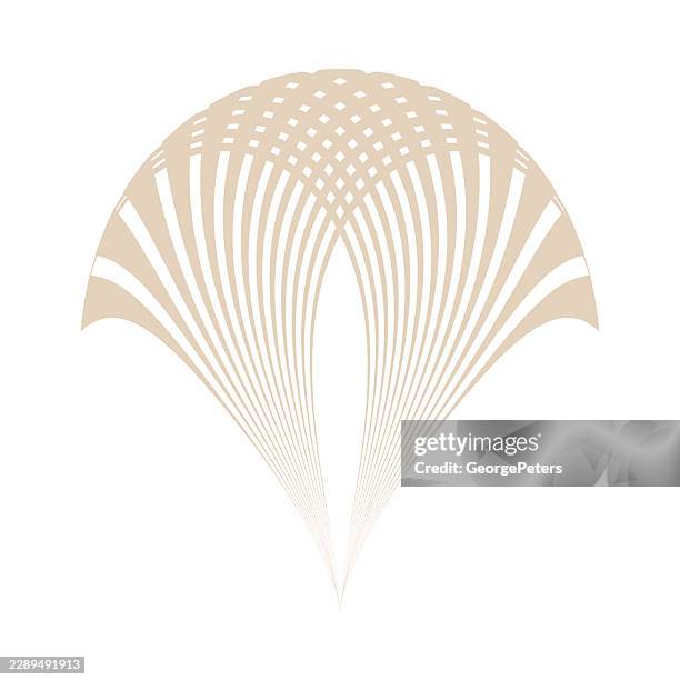 striped parachute icon - sky diving white background stock illustrations