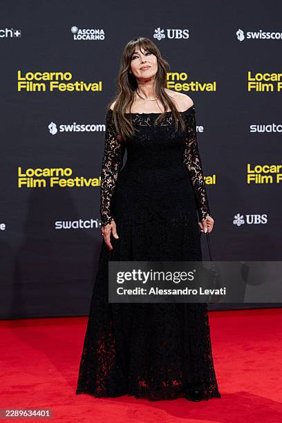 Monica Bellucci attends "The Invite" red carpet during the 79th Locarno Film Festival on August 08, 2026 in Locarno, Switzerland.