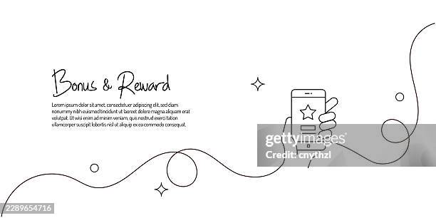 bonus and reward continuous line drawing icon. success, achievement, competence, winning. - exchanging gift stock illustrations