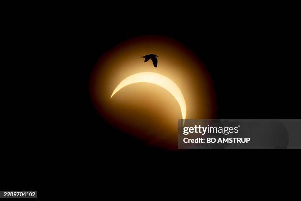 The partial solar eclipse is seen at the Mariager Fjord in Denmark, on August 12, 2026. Millions of people turn their gaze towards the heavens on...