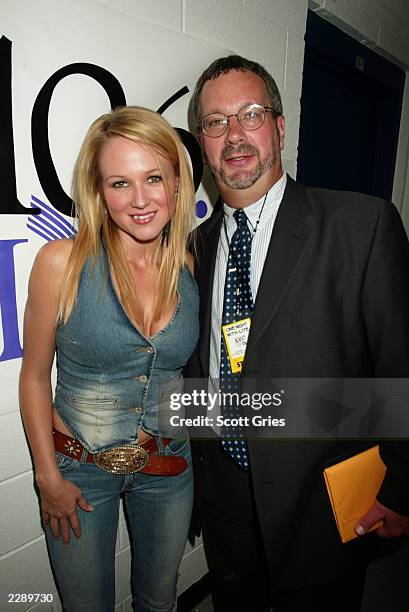 Jewel with Jim Ryan of 106.7 Lite FM backstage at the106.7 Lite FM "One Night With Lite" annual concert at The Theater at Madison Square Garden in...