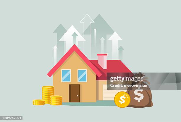 home value growth - high value property stock illustrations