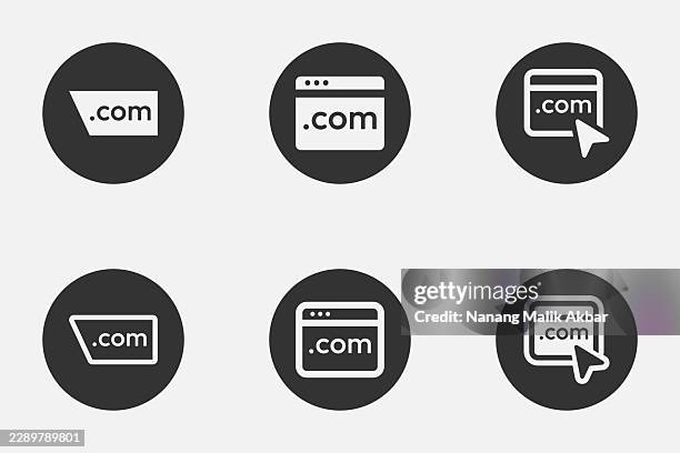 website domain icon set - domain stock illustrations