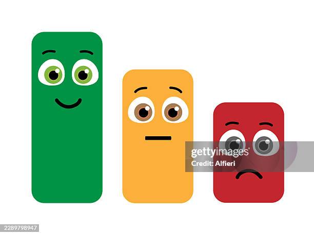 bar graph with faces - school test grade stock illustrations