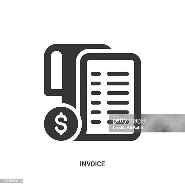 invoice glyph solid icon. solid icon that can be applied anywhere, simple, pixel perfect and modern style. - copper wire internet stock illustrations