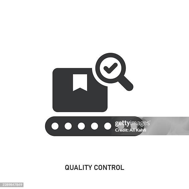 quality control glyph solid icon. solid icon that can be applied anywhere, simple, pixel perfect and modern style. - process improvement stock illustrations