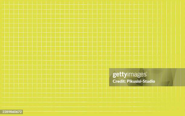 bright lime green grid pattern background with white lines, abstract yellow green hand drawn grid texture background - graph paper background stock illustrations